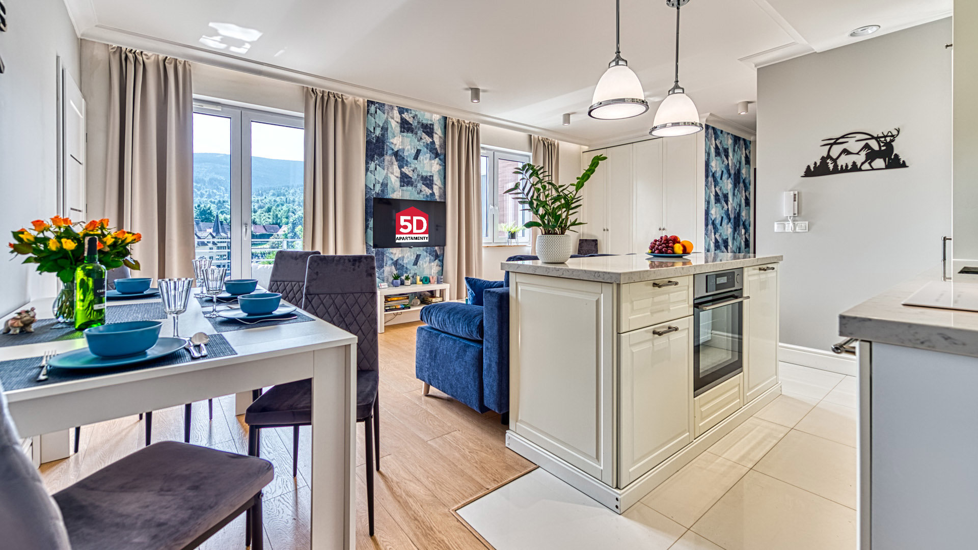 Apartament BlueSky – 3-pokojowy apartament z balkonem i widokiem na góry Izerskie